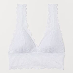 Padded lace bralette, White - H&M - size US 4 (B70), NWOT